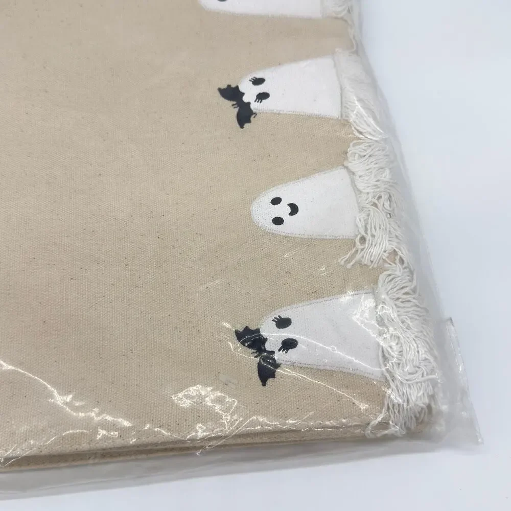 Cupcakes & Cashmere Set of 4 Fringe Edge Ghost Halloween Placemats NEW